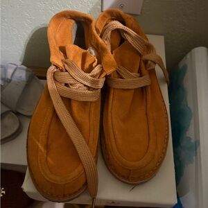 Women's Orange Moccasins